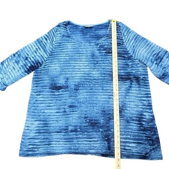 Catherines Tie Dye Top Womens Size 1X Blue Flowy Ruffled Layers Boho Loose Fit - Picture 6 of 6